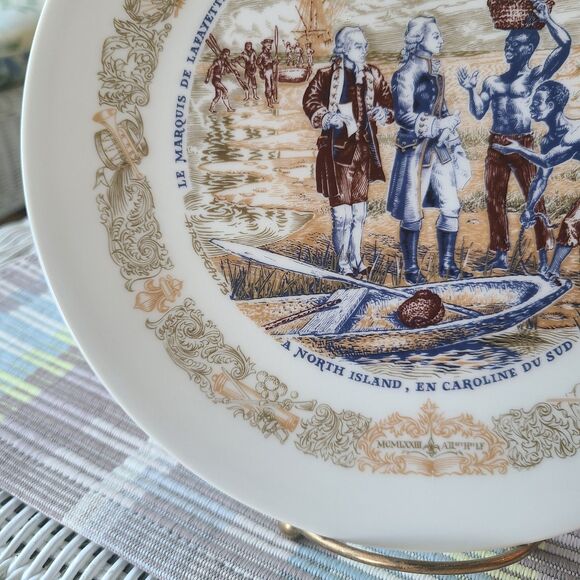 Vintage D'Arceau Limoges Lafayette Legacy Collector Plate 2 North Island Landing - Picture 6 of 10